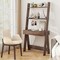 Costway Home Office Ladder Desk Wall-Leaning Laptop Workstation with Storage Shelves Natural/White/Walnut